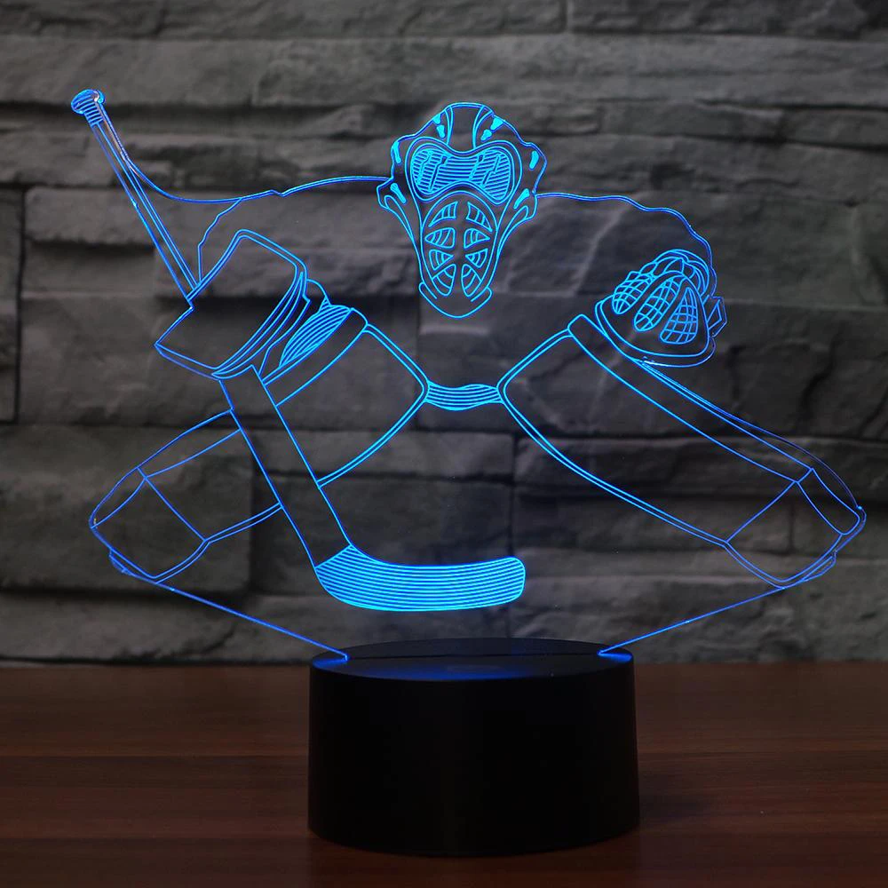 3D Led Home Decor Bedroom Night Lights Novelty Ice Hockey Player Modelling Light Fixture Boy Bedside Sports Fans Gifts Desk Lamp
3D Led Home Decor Bedroom Night Lights Novelty Ice Hockey Player Modelling Light Fixture Boy Bedside Sports Fans Gifts Desk Lamp
