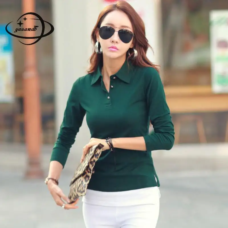 YAUAMDB women polo shirts 2018 summer S-2XL cotton female clothing long sleeve solid color slim formal ladies top tees Y42
YAUAMDB women polo shirts 2018 summer S-2XL cotton female clothing long sleeve solid color slim formal ladies top tees Y42