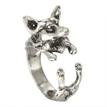Kinitial Antique Wolf Ring Boho Chic Welsh Corgi Dog Ring Animal English Dog Ring Hippie Knuckles Rings for Women anel Kinitial Antique Wolf Ring Boho Chic Welsh Corgi Dog Ring Animal English Dog Ring Hippie Knuckles Rings for Women anel