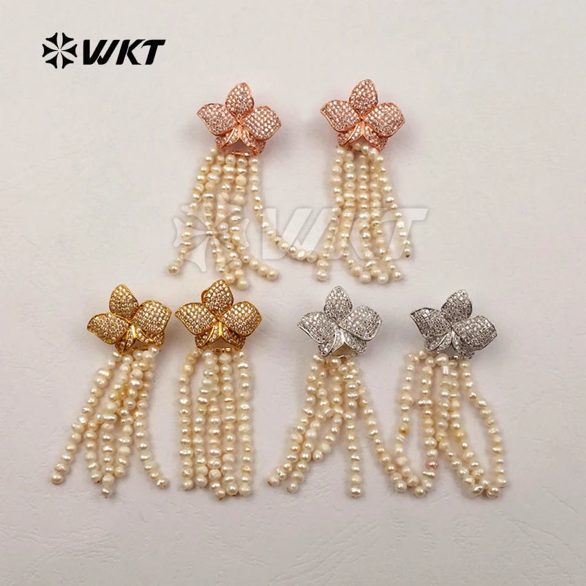 WT-ME021 WKT Wholesale Top Fashion Natural Pearl Jewelry Flower Shape Elegant CZ Micro Pave Stud Earrings
WT-ME021 WKT Wholesale Top Fashion Natural Pearl Jewelry Flower Shape Elegant CZ Micro Pave Stud Earrings