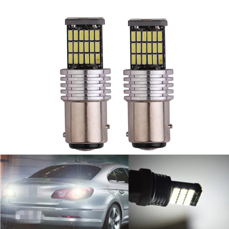 100pcs T20 1156 BA15S P21W W16W 45SMD 4014 LED CANBUS NO ERROR Car Tail Bulb Brake Light Backup Reverse Lamp White Yellow 12V (3)