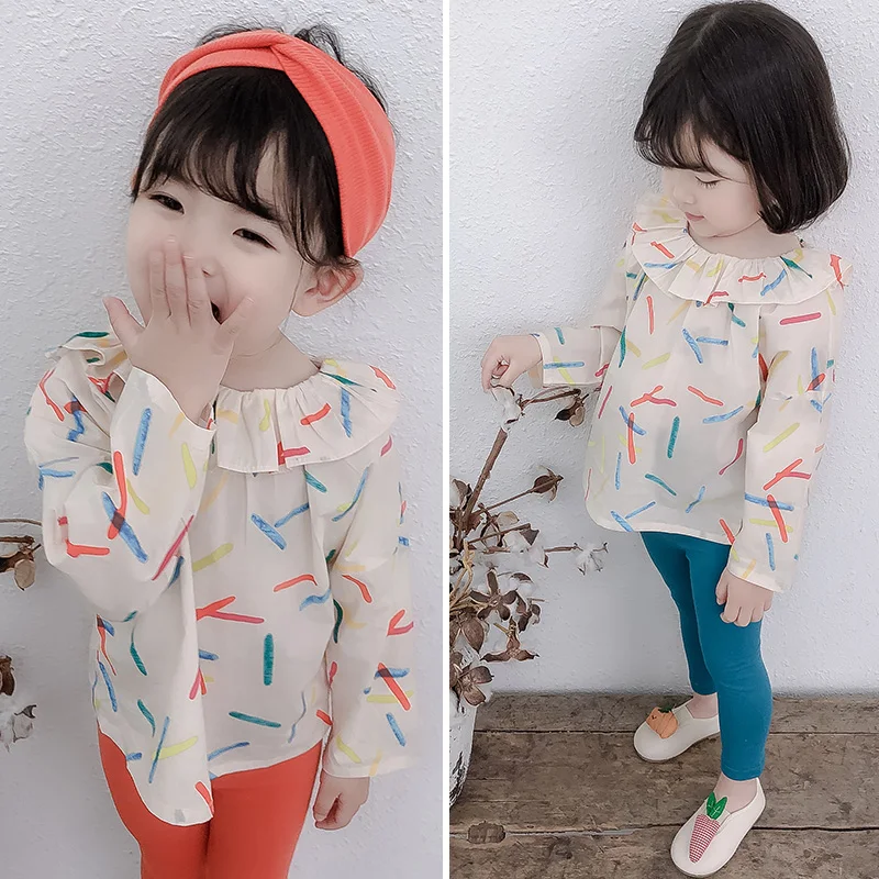 Spring Sweet Babies Girls Lotus Leaf Collar Blouses Infant Girls Pullover Shirt Top with Long Sleeves Colorfull Children Cloth
Spring Sweet Babies Girls Lotus Leaf Collar Blouses Infant Girls Pullover Shirt Top with Long Sleeves Colorfull Children Cloth