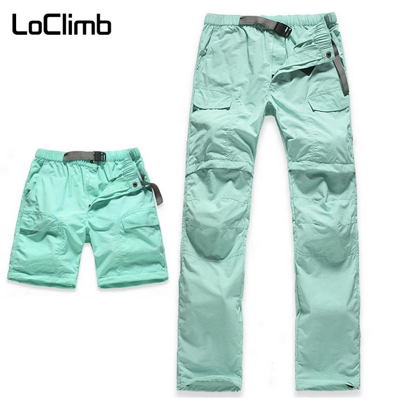 

LoClimb Women's Elastic Waist Camping Hiking Pants Women Summer Outdoor Sport Trekking Cycling Travel Quick Dry Trousers,AW031