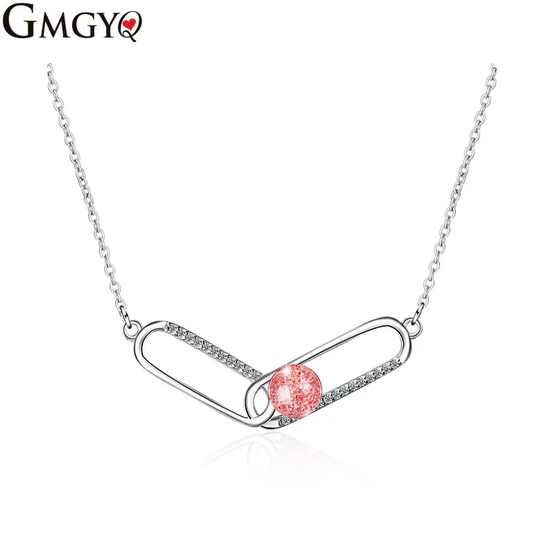 GMGYQ Simple Pin Design Pink Strawberry Crystal Necklace Net Red Accessories Pendant Cold Wind Short Clavicle Chain Woman
GMGYQ Simple Pin Design Pink Strawberry Crystal Necklace Net Red Accessories Pendant Cold Wind Short Clavicle Chain Woman
