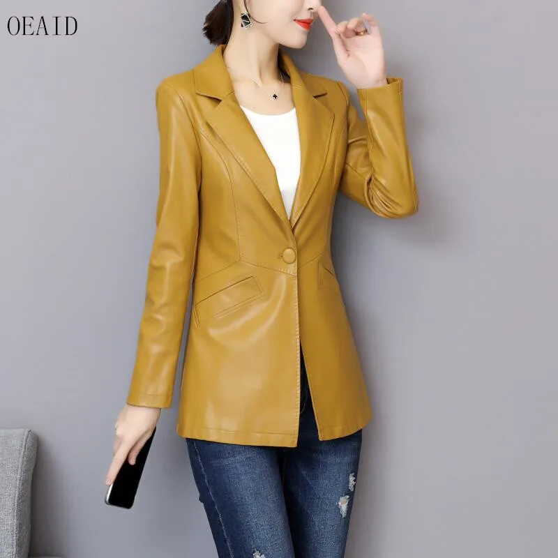 OEAID Fashion Plus Size 3XL 4XL Leather Blazers Women Leather Jacket Coat 2019 Spring Ladies Leather Suit Outerwear Jackets
OEAID Fashion Plus Size 3XL 4XL Leather Blazers Women Leather Jacket Coat 2019 Spring Ladies Leather Suit Outerwear Jackets