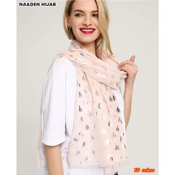 2018 plant pattern hot stamping silver color hijab scarf women soft scarves and shawls shiny shimmer design islamic scarfs
2018 plant pattern hot stamping silver color hijab scarf women soft scarves and shawls shiny shimmer design islamic scarfs