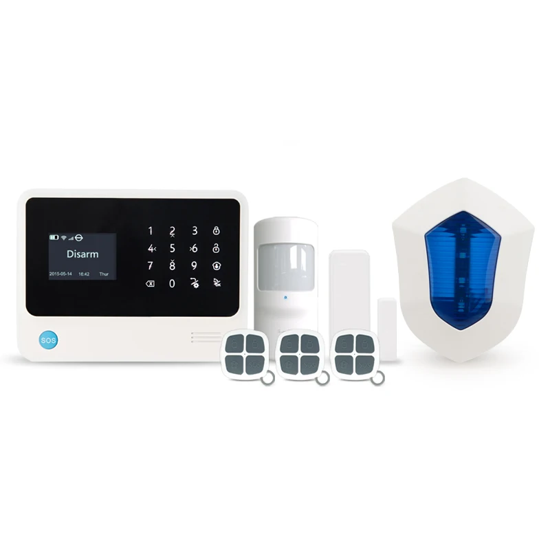GSM WI-FI GPRS SMS домашняя система охранной сигнализации с Беспроводной Крытый