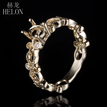 HELON Solid 14K Yellow Gold 3x5-4x6mm Oval Cutt Semi Mount Pave 0.12ct Natural Diamonds Engagement Wedding Vintage Jewelry Ring
HELON Solid 14K Yellow Gold 3x5-4x6mm Oval Cutt Semi Mount Pave 0.12ct Natural Diamonds Engagement Wedding Vintage Jewelry Ring