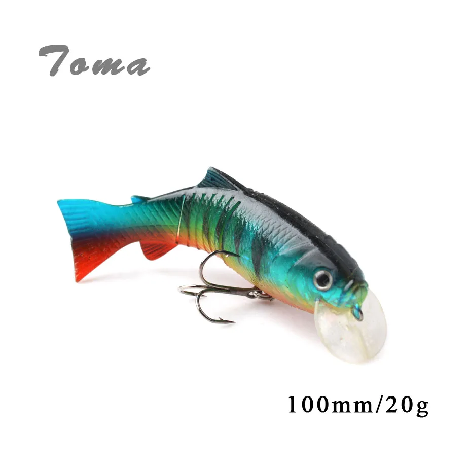 TOMA 1pcs Soft Fishing Lures Floating 100mm 20g Plastic Lure with Ball and Treble Hooks Swimbait Fish Wobbler Pesca Fishing Bait
TOMA 1pcs Soft Fishing Lures Floating 100mm 20g Plastic Lure with Ball and Treble Hooks Swimbait Fish Wobbler Pesca Fishing Bait