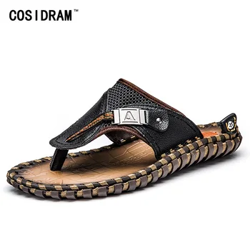 Cosidram Genuine Leather Men Slippers Beach Shoes Men Flip Flops Summer Flat Heels Male Slides Luxury Plus Size 48 Brm-019
Cosidram Genuine Leather Men Slippers Beach Shoes Men Flip Flops Summer Flat Heels Male Slides Luxury Plus Size 48 Brm-019