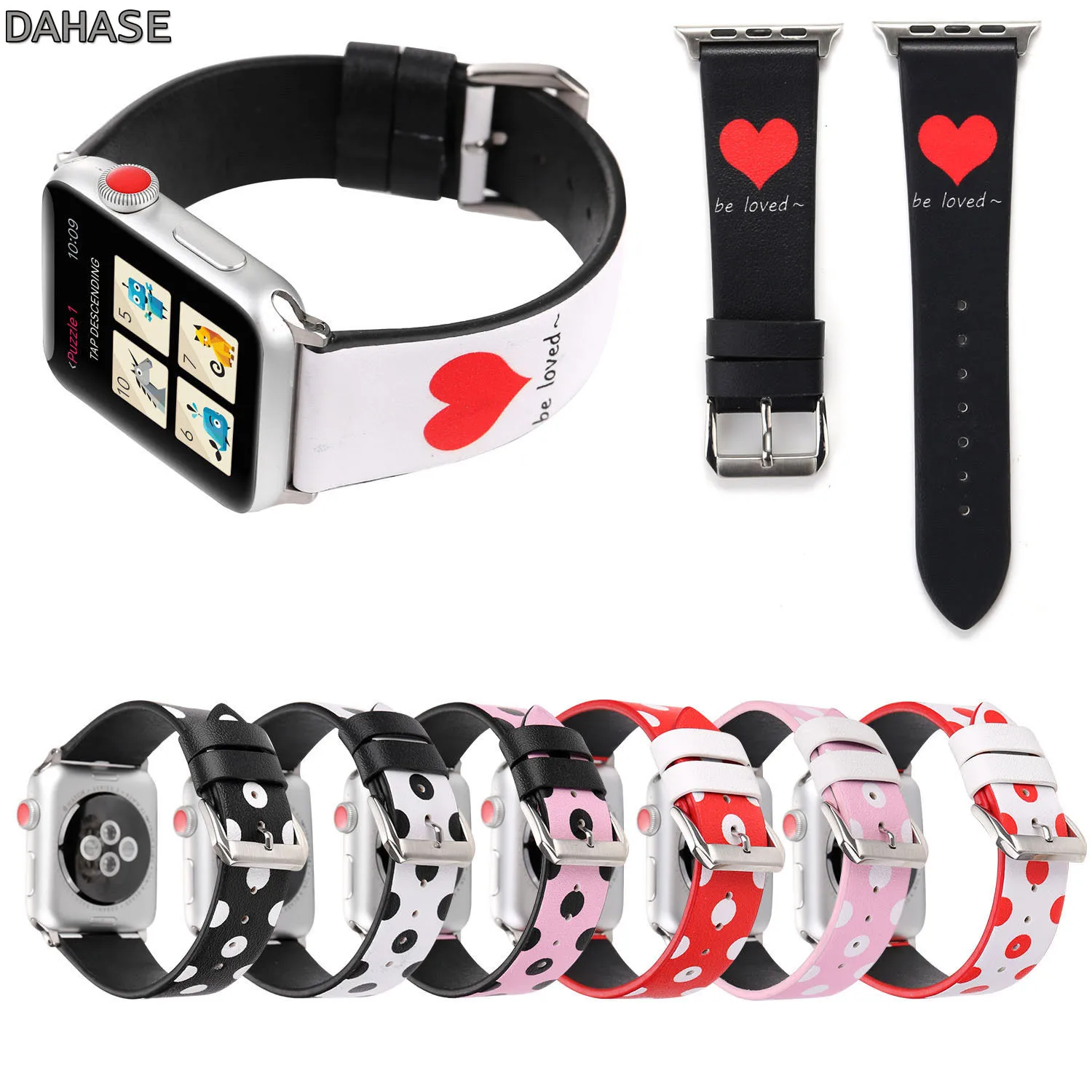 Ремешок для часов кожаный Apple Watch 1 2 3 4/5 точек 38 40 42 44 мм | Наручные часы