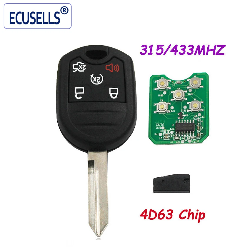 5 Button Keyless Smart Remote Key Control 315/433MHZ With 4D63 Chip for Ford Explorer Windstar CWTWB1U793
5 Button Keyless Smart Remote Key Control 315/433MHZ With 4D63 Chip for Ford Explorer Windstar CWTWB1U793