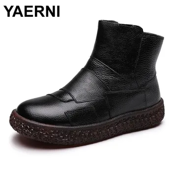 YAERNI 2019 Genuine Leather Ankle Boots Elegant Warm Women Fashion Round Toe Casual Short Boots Mix Color Shoes Lady Boot
YAERNI 2019 Genuine Leather Ankle Boots Elegant Warm Women Fashion Round Toe Casual Short Boots Mix Color Shoes Lady Boot