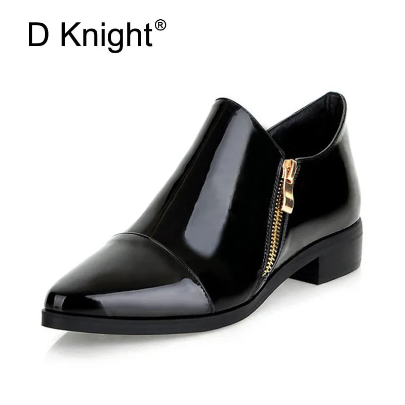 Fashion Pointed Toe Slip-on Women Loafers Zip Solid Women Patent Leather Flats Casual Flat Oxford Shoes England Style Oxfords
Fashion Pointed Toe Slip-on Women Loafers Zip Solid Women Patent Leather Flats Casual Flat Oxford Shoes England Style Oxfords