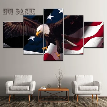 Artworks Painting Living Room Modern Decor Wall Art 5 Pieces Eagle American Flag Poster HD Prints Modular Pictures Frames Canvas
Artworks Painting Living Room Modern Decor Wall Art 5 Pieces Eagle American Flag Poster HD Prints Modular Pictures Frames Canvas