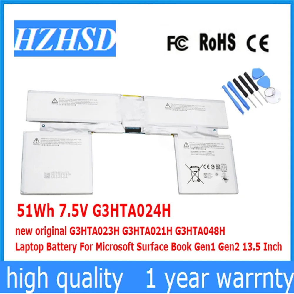 51Wh 7.5V G3HTA024H new original G3HTA023H G3HTA021H G3HTA048H Laptop Battery For Microsoft Surface Book Gen1 Gen2 13.5 Inch
51Wh 7.5V G3HTA024H new original G3HTA023H G3HTA021H G3HTA048H Laptop Battery For Microsoft Surface Book Gen1 Gen2 13.5 Inch