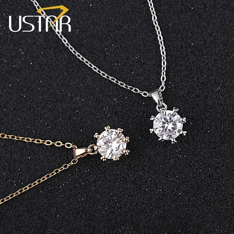USTAR Classic AAA Cubic Zirconia Crown back Pendant Necklaces for women Crystals Chain Necklaces 2018 collars fashion Jewelry
USTAR Classic AAA Cubic Zirconia Crown back Pendant Necklaces for women Crystals Chain Necklaces 2018 collars fashion Jewelry