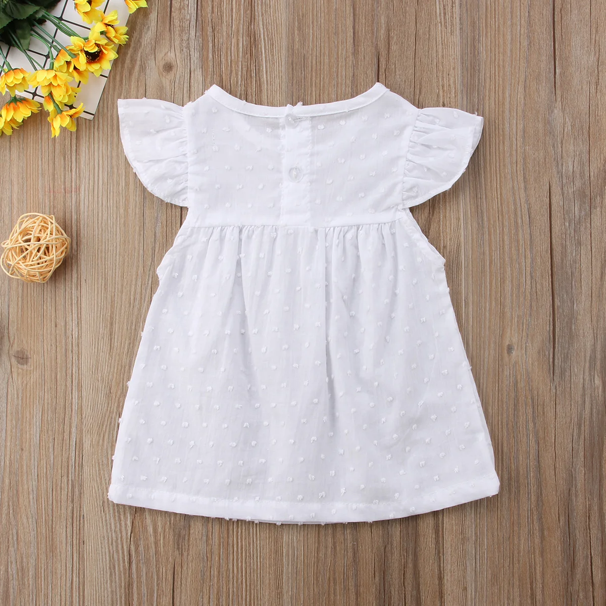 Платье пачка для маленьких девочек Pudcoco белое платье с короткими рукавами летнее