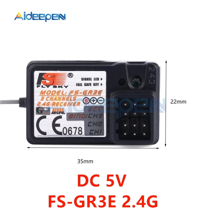 DC 5V FS-GR3E 3 Channel 2.4G GR3E Receiver with Failsafe GT3B GR3C Upgrade for RC Car Truck Boat GT3 GT2 Transmitter
DC 5V FS-GR3E 3 Channel 2.4G GR3E Receiver with Failsafe GT3B GR3C Upgrade for RC Car Truck Boat GT3 GT2 Transmitter