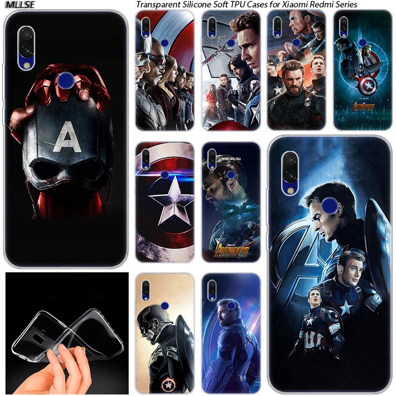 The Avengers Marvel Captain America Silicone Case for Xiaomi Redmi K20 7 7A 5 5Plus 6 6A S2 Note 8 7 6 5 Pro Cover
The Avengers Marvel Captain America Silicone Case for Xiaomi Redmi K20 7 7A 5 5Plus 6 6A S2 Note 8 7 6 5 Pro Cover