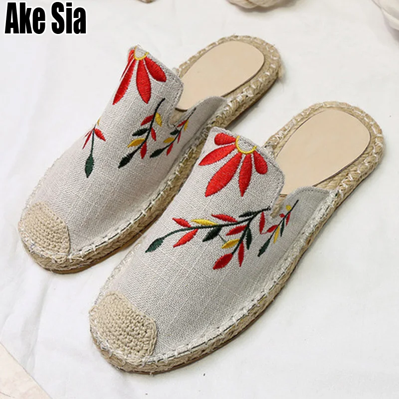 Summer Hemp Rope Weaving Embroidered Fishmen Women Lady Fashion Babouche Half Slides Lazy Casual Mujer Slippers Mules Shoes A770
Summer Hemp Rope Weaving Embroidered Fishmen Women Lady Fashion Babouche Half Slides Lazy Casual Mujer Slippers Mules Shoes A770