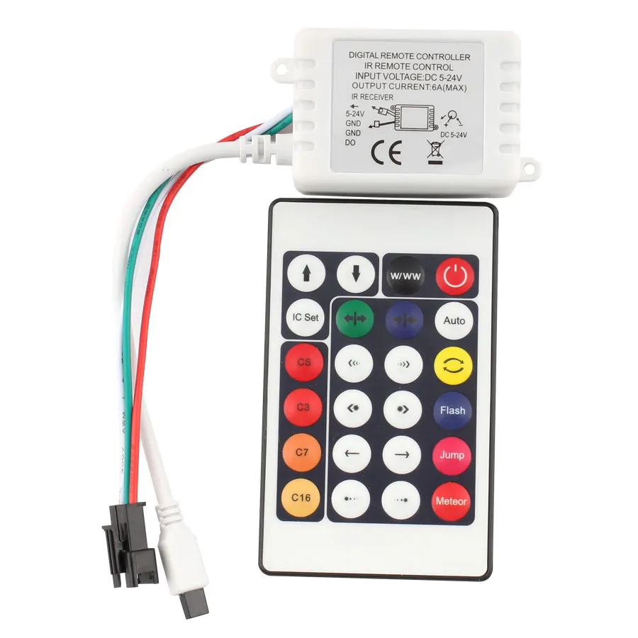 C3 1x 24Key DC12V IR Remote Controller WS2812B Contoller WS2811 200 Change Max 1-512 Pixel LED Controller
C3 1x 24Key DC12V IR Remote Controller WS2812B Contoller WS2811 200 Change Max 1-512 Pixel LED Controller