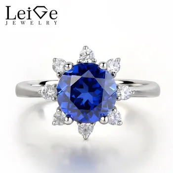 Leige Jewelry Round Cut Blue Sapphire Rings for Women 925 Sterling Silver Jewelry Prong Setting Anniversary Christmas Gift
Leige Jewelry Round Cut Blue Sapphire Rings for Women 925 Sterling Silver Jewelry Prong Setting Anniversary Christmas Gift
