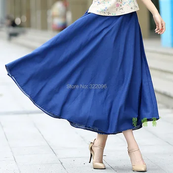 Shanghai Story Blend Linen Long Skirt Spring Summer Skirts Chinese Style Bohemian Denim blue Skirts Casual Bandage Skirt MQ753
Shanghai Story Blend Linen Long Skirt Spring Summer Skirts Chinese Style Bohemian Denim blue Skirts Casual Bandage Skirt MQ753