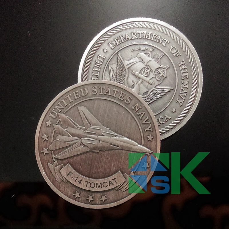 Navy F-14 Tomcat Zinc Alloy with Antique Silver Plated Challenge Coin 5pcs/lot Free Shipping Air Force
Navy F-14 Tomcat Zinc Alloy with Antique Silver Plated Challenge Coin 5pcs/lot Free Shipping Air Force