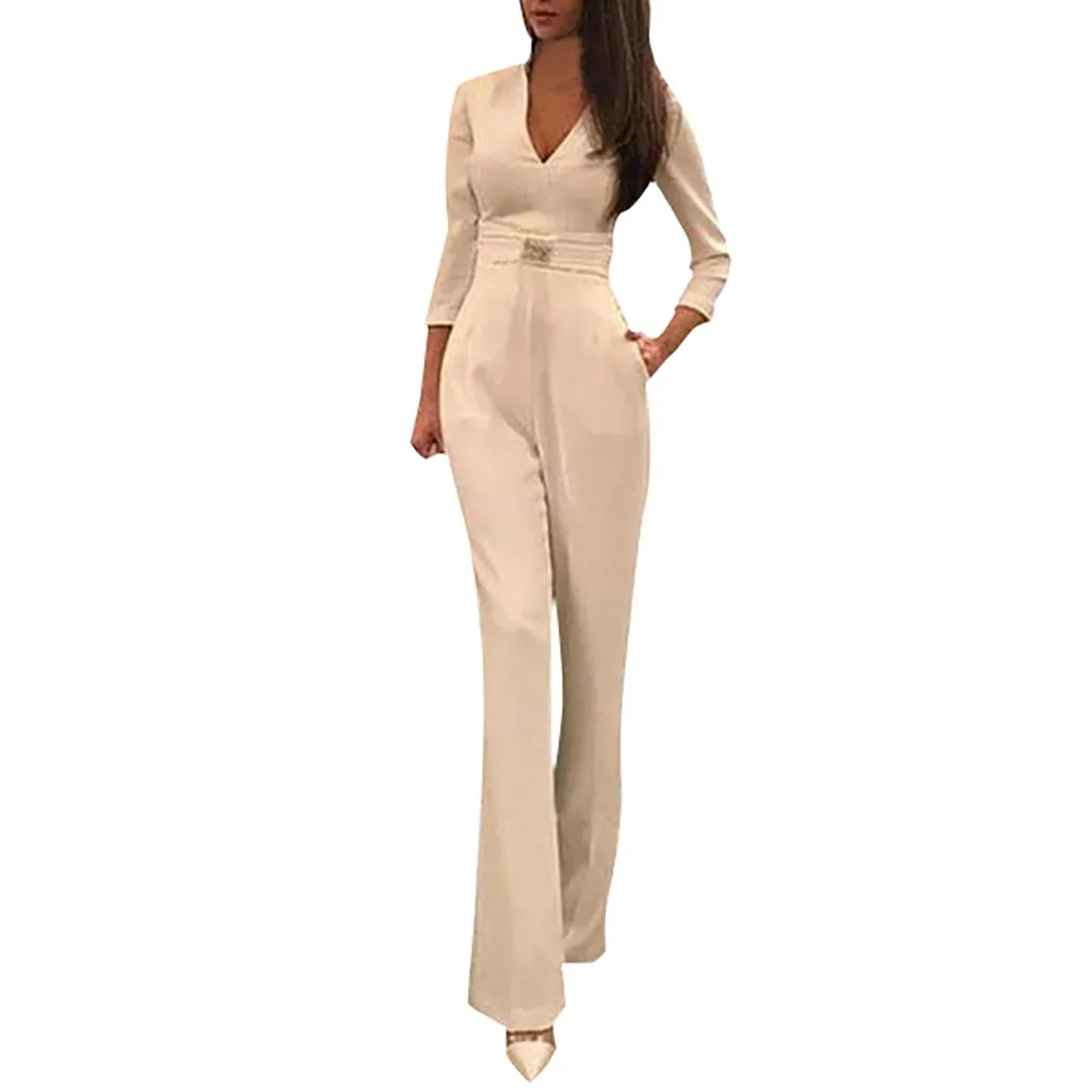 Womail Sexy Jumpsuit For Plus Size Fashion Women V-Neck White Jumpsuit Elegant Long Sleeve Jumpsuits For Women
Womail Sexy Jumpsuit For Plus Size Fashion Women V-Neck White Jumpsuit Elegant Long Sleeve Jumpsuits For Women