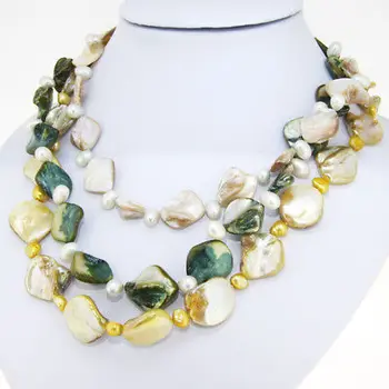 Wholesale free shipping 100% Natural jewelry >3Row Freshwater Cultured Pearl Shell Mop Necklace 16" Real Pearl Choker Necklace
Wholesale free shipping 100% Natural jewelry >3Row Freshwater Cultured Pearl Shell Mop Necklace 16" Real Pearl Choker Necklace