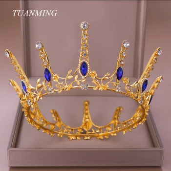 Vintage Gold Wedding Hair Accessories For Women Blue Crystal Tiaras And Crowns Queen King Diadem Bridal Hair Jewelry Ornaments
Vintage Gold Wedding Hair Accessories For Women Blue Crystal Tiaras And Crowns Queen King Diadem Bridal Hair Jewelry Ornaments
