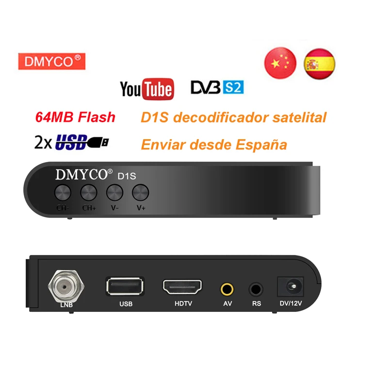 D1S Satellite Receiver Full HD 1080P Digital DVB-S2 lnb satellite decoder Support Biss Key newcam Youporn Youtube TV Receptor
D1S Satellite Receiver Full HD 1080P Digital DVB-S2 lnb satellite decoder Support Biss Key newcam Youporn Youtube TV Receptor
