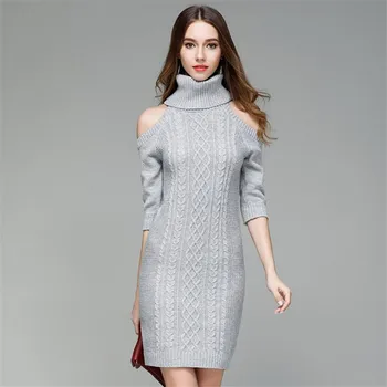 Sexy Winter Women Solid Color Stitching Slim Knit Dress Sweater Casual Female High Collar Long Sleeves Sweater Women Nice S-XL
Sexy Winter Women Solid Color Stitching Slim Knit Dress Sweater Casual Female High Collar Long Sleeves Sweater Women Nice S-XL