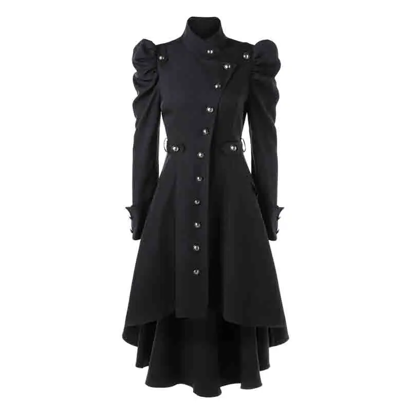 Gothic clothes Vintage trench coat for Women Steampunk Victorian Swallow Tail single breasted Long Trench high low elegant Coats
Gothic clothes Vintage trench coat for Women Steampunk Victorian Swallow Tail single breasted Long Trench high low elegant Coats