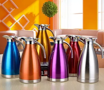 1PC Large capacity 304 stainless steel vacuum insulated Thermos Flask Coffee Pot 1.5L 2.0L OS 0019