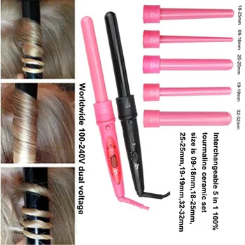 5 in 1 Electric hair curler straightener Ceramic Curling Iron Wand Hair Roller Waver Styling Tools US plug Black Pink 2U81207 
5 in 1 Electric hair curler straightener Ceramic Curling Iron Wand Hair Roller Waver Styling Tools US plug Black Pink 2U81207