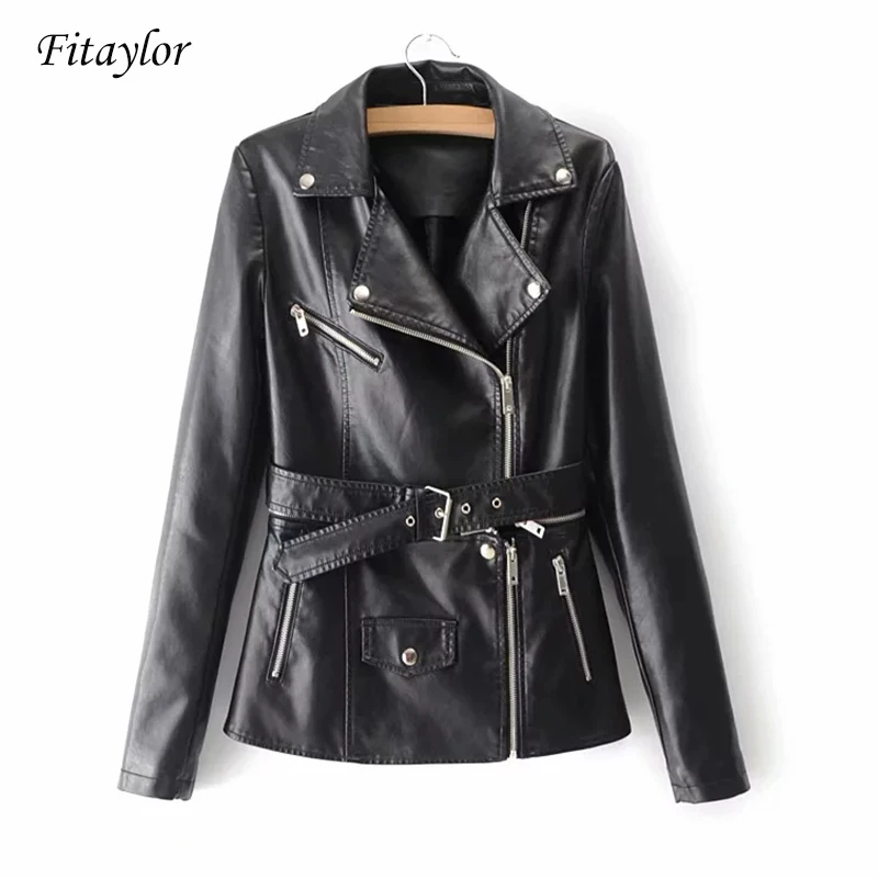 Fitaylor Women Detachable Pu Leather Jacket Autumn Winter Turn-down Collar Rivet With Belt Pu Jacket Female Motorcycle Coat
Fitaylor Women Detachable Pu Leather Jacket Autumn Winter Turn-down Collar Rivet With Belt Pu Jacket Female Motorcycle Coat