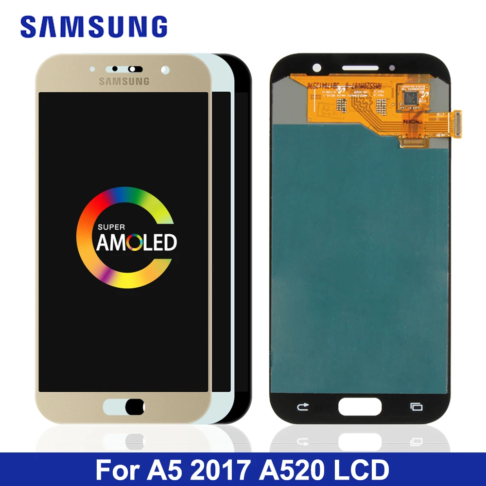 Original 5.0" Super AMOLED LCD for SAMSUNG Galaxy A5 2017 Display Touch Screen Digitizer A520 A520F SM-A520F LCD Replacement
Original 5.0" Super AMOLED LCD for SAMSUNG Galaxy A5 2017 Display Touch Screen Digitizer A520 A520F SM-A520F LCD Replacement
