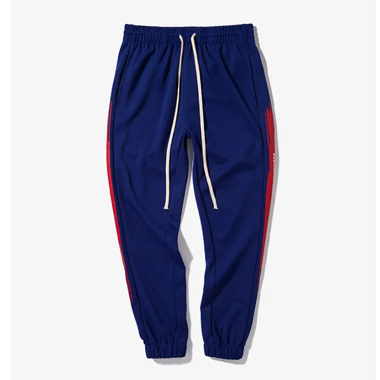 Aolamegs Men Vintage Track Pants Street Fashion Contrast Color Casual Trousers Side Stripe Letter Printing Male Joggers Pants (9)