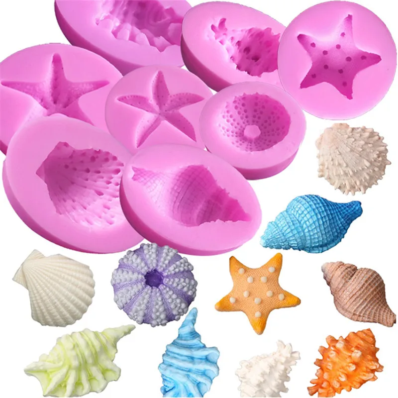 Hot Marine Series Silicone Cake Mold 3D Conch Starfish Shells Shellfish Silicone Chocolate Candy Mold Decoration Cake Tools 
Hot Marine Series Silicone Cake Mold 3D Conch Starfish Shells Shellfish Silicone Chocolate Candy Mold Decoration Cake Tools