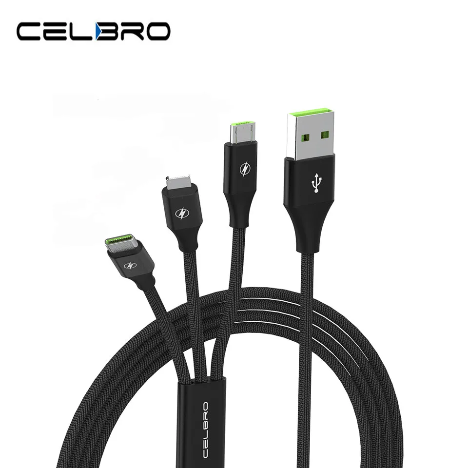 3 в 1 Micro USB Type C кабель мульти Usb зарядное устройство Usb-C телефонный зарядный для