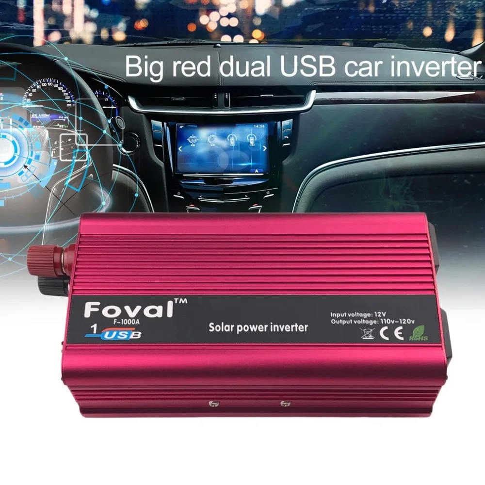 New 3000W DC12V To AC110V Car Power Inverter Aluminum Alloy Dual USB Charger Converter Transformer High Converting Efficiency
New 3000W DC12V To AC110V Car Power Inverter Aluminum Alloy Dual USB Charger Converter Transformer High Converting Efficiency