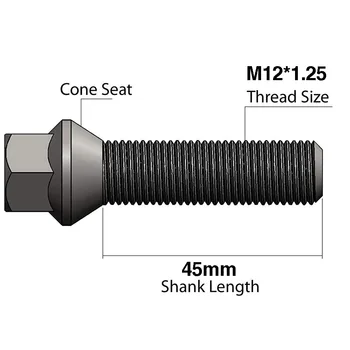 5Pcs/set M12x1.25 Wheel 40mm/45 Shank Length Conical Seat Extended Alloy Lug Bolts
5Pcs/set M12x1.25 Wheel 40mm/45 Shank Length Conical Seat Extended Alloy Lug Bolts