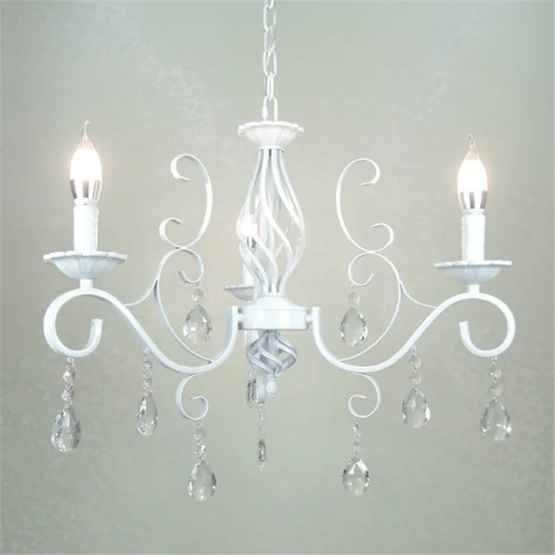 E14 Candle Lights Chandelier Vintage White Wrought Iron Crystal Dinning Table Pendant lamp Lighting Fixture
E14 Candle Lights Chandelier Vintage White Wrought Iron Crystal Dinning Table Pendant lamp Lighting Fixture