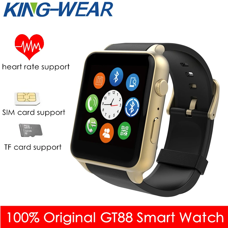 Hot KING-WEAR GT88 GSM SIM Card Bluetooth Sports Smart Watch with Camera Heart Rate Monitor Smartwatch for Android IOS pk W51 52
Hot KING-WEAR GT88 GSM SIM Card Bluetooth Sports Smart Watch with Camera Heart Rate Monitor Smartwatch for Android IOS pk W51 52