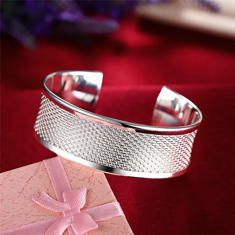 Pure Silver Bangle Bracelets for Women Wide Weaver Cuff Bangles Femme Pulsera Wedding Bridal Party Jewelry Accessories Bijoux
Pure Silver Bangle Bracelets for Women Wide Weaver Cuff Bangles Femme Pulsera Wedding Bridal Party Jewelry Accessories Bijoux