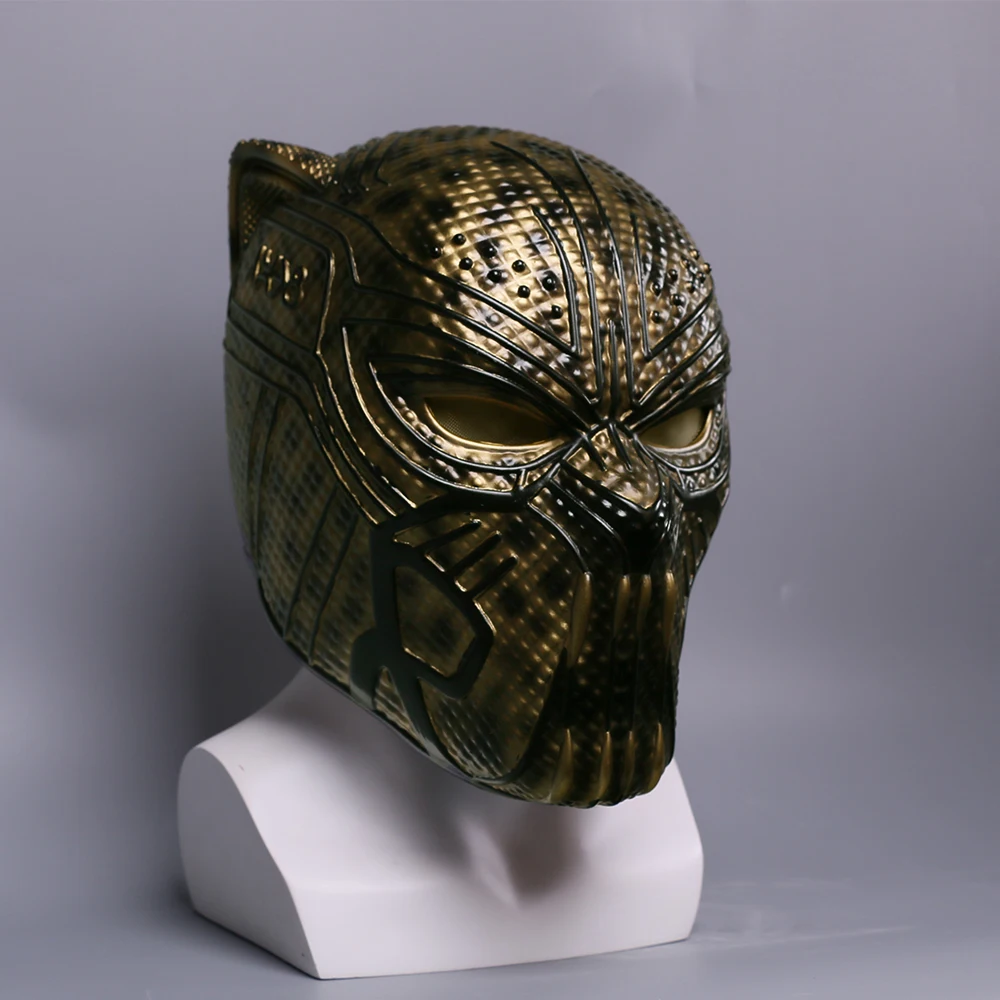 2018 Black Panther Helmet Infinity War Gold Black Panther Superhero Helmet Props (9)