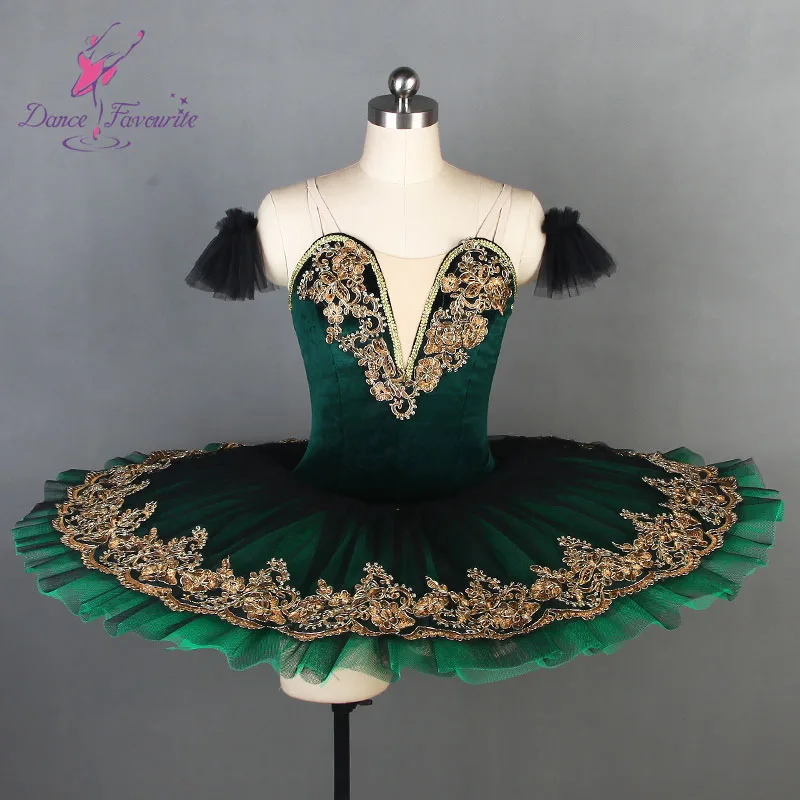 Допрофессиональная балетная пачка Esmeralda классический костюм зеленого и черного