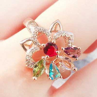 Lucky Angel Kiss Colorful Flower Ring Girl, Lovely Charming Girl/Student Rings Ruby/olivine/garnet/heart Of The Sea/sun Flower
Lucky Angel Kiss Colorful Flower Ring Girl, Lovely Charming Girl/Student Rings Ruby/olivine/garnet/heart Of The Sea/sun Flower